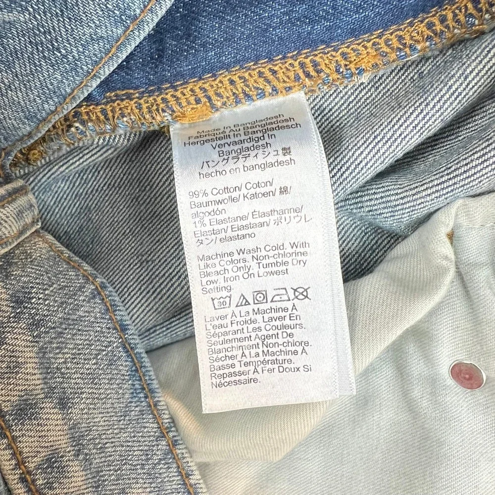 J.Crew Straight Flex‎ Jeans Distressed Denim Blue Mens Size 31x32